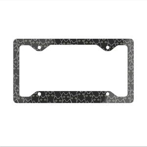 Black Cat Pattern License Plate Frame